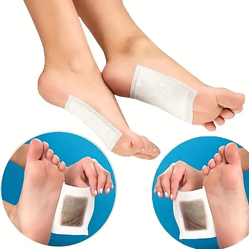 Detox Foot Patches (Pack of 10) – All-Natural Bamboo Vinegar & Herbal Extracts for Overnight Detox, Stress Relief, Energy Boost & Improved Circulation