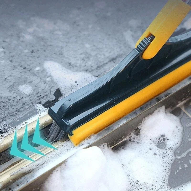 Multifunctional Cleaning Scrub Brush with Wiper 2 in 1 with Long Handle
