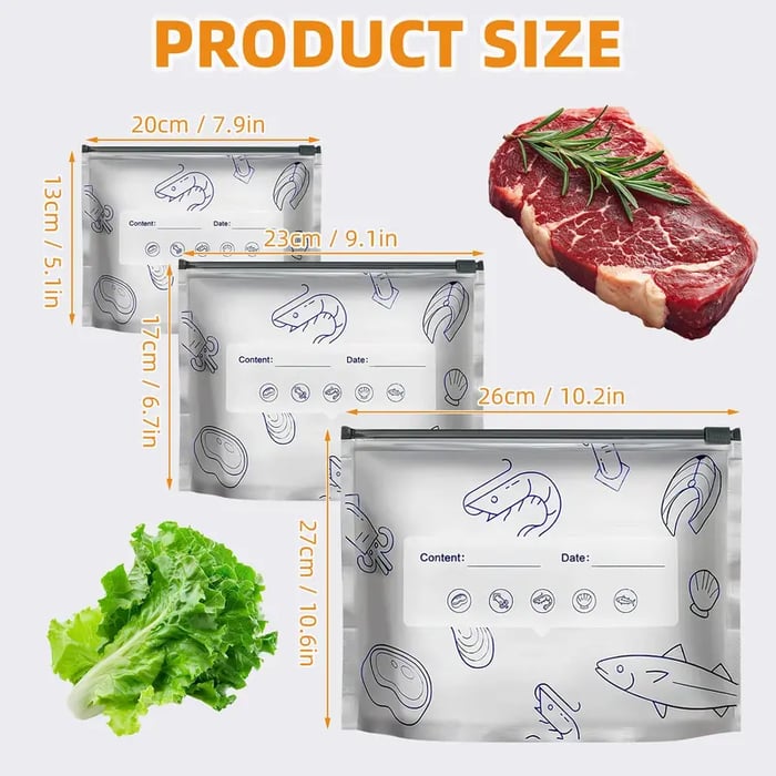 Reusable Aluminum Foil Ziplock Storage Bags (Pack Of 20)