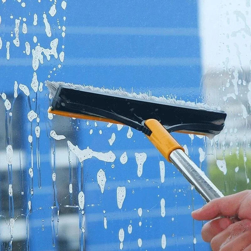 Multifunctional Cleaning Scrub Brush with Wiper 2 in 1 with Long Handle