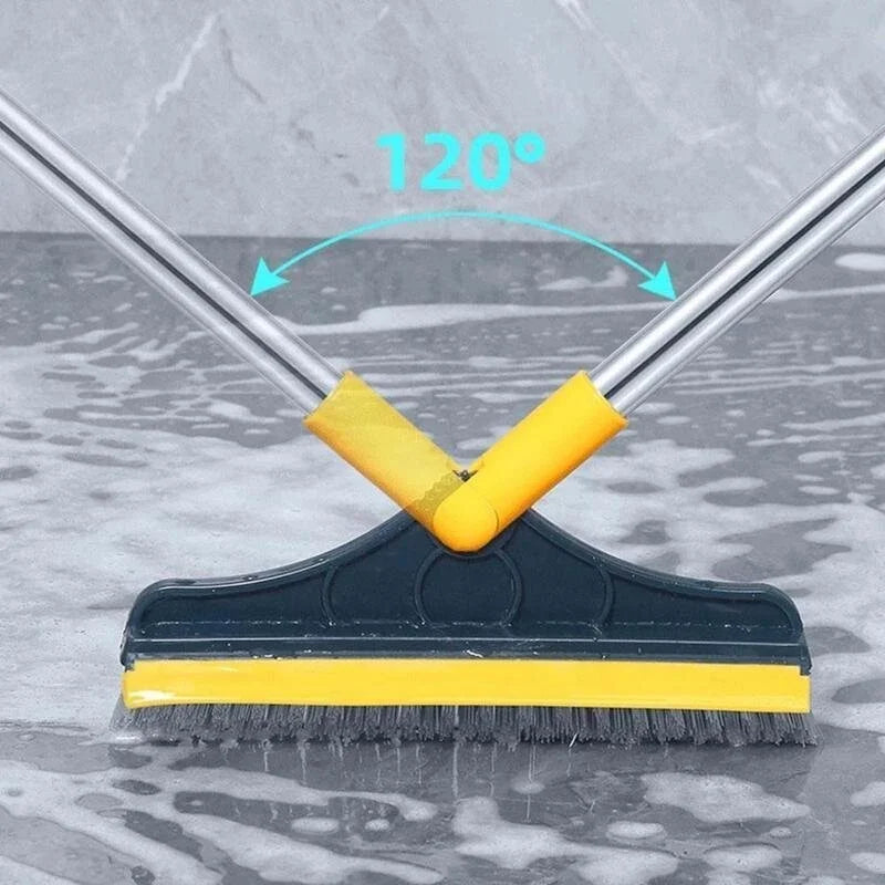 Multifunctional Cleaning Scrub Brush with Wiper 2 in 1 with Long Handle