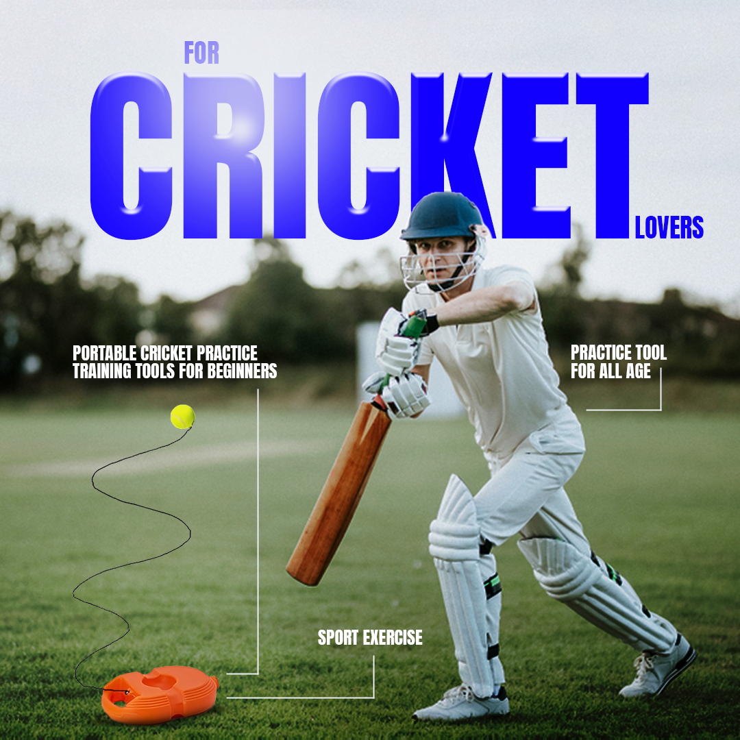 Cricket Trainer Rebound Ball || Self Cricket Practice Training Tool for Adults & Kids