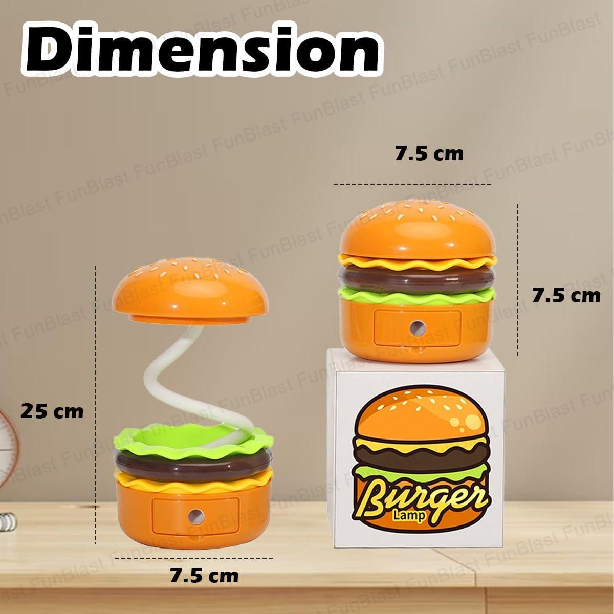 Burger Design Desk Light for Kids & Adults - Rechargeable with Sharpener