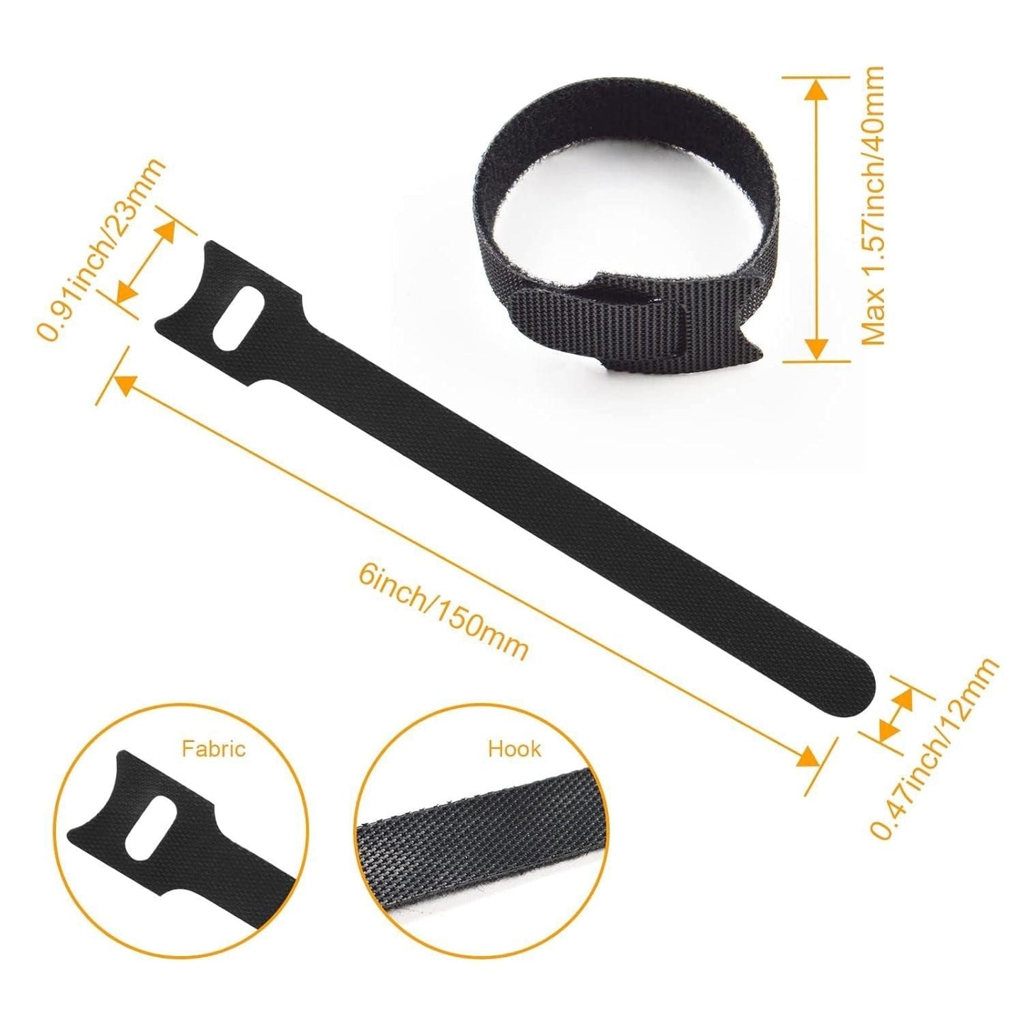 60-Pack All-Purpose Utility Straps (6") β Strong & Reusable Cinch Fasteners for Hoses, Tools, Plants & Storage