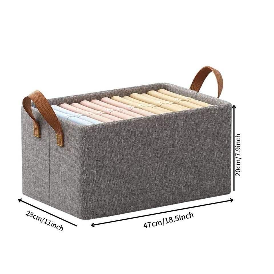 Foldable Cloth Storage Basket (Stainless Steel Frame) (Pack of 2)