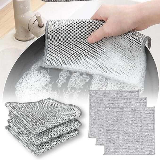 Multipurpose Non-Scratch Dish washing Cloths Pack of 10 (5 ખરીદો 5 મફત મેળવો)