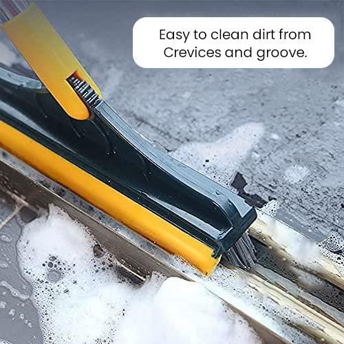 Multifunctional Cleaning Scrub Brush with Wiper 2 in 1 with Long Handle
