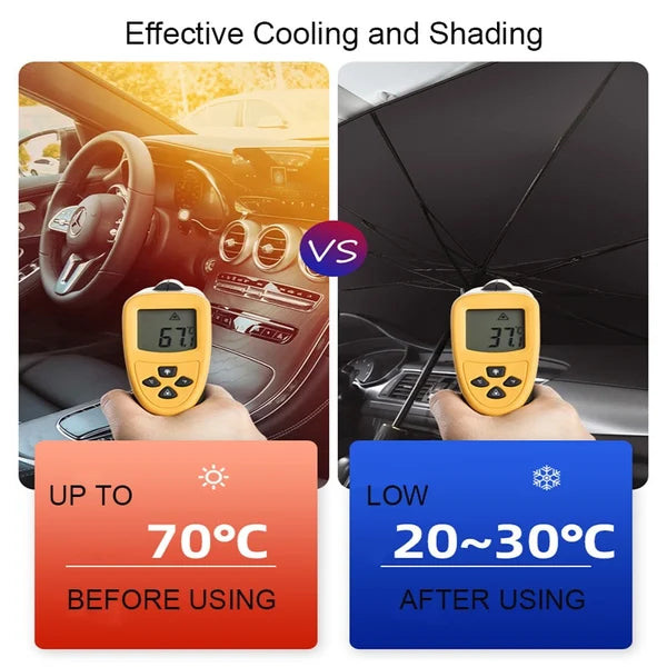 Car Windshield Sun Shade Umbrella - Heat Insulation Protection | Auto Windshield Covers for Most Cars