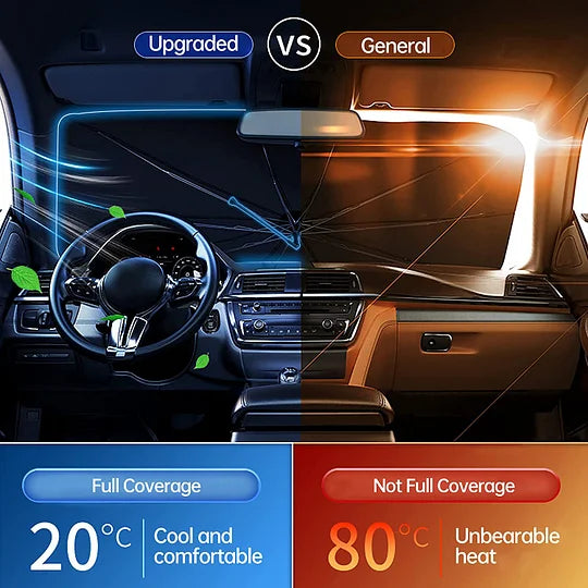 Car Windshield Sun Shade Umbrella - Heat Insulation Protection | Auto Windshield Covers for Most Cars