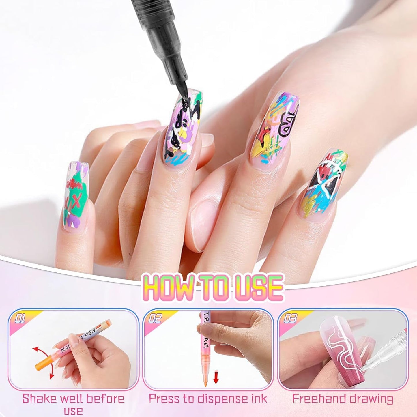 The Magic Nail Art Pens (12 Colors) | Flawless DIY Designs In Seconds