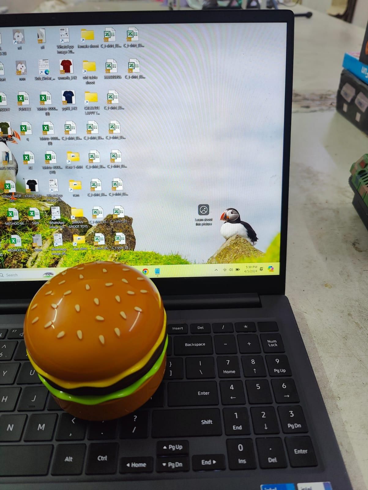 Burger Design Desk Light for Kids & Adults - Rechargeable with Sharpener