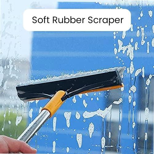 Multifunctional Cleaning Scrub Brush with Wiper 2 in 1 with Long Handle