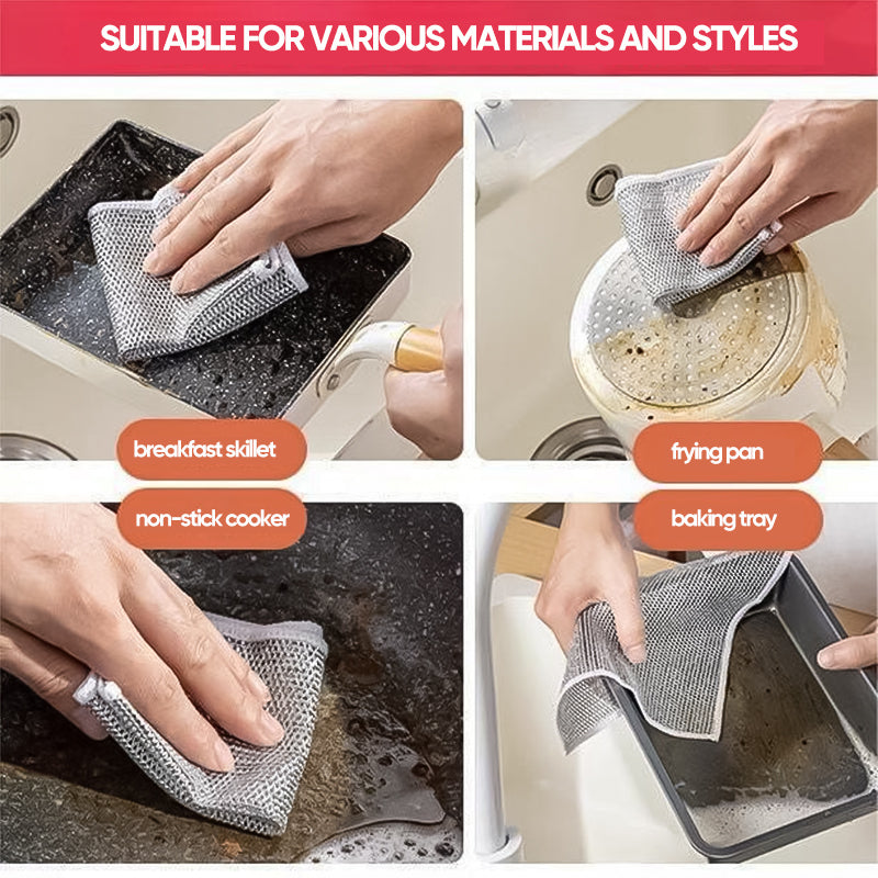 Multipurpose Non-Scratch Dish washing Cloths Pack of 10 (5 ખરીદો 5 મફત મેળવો)