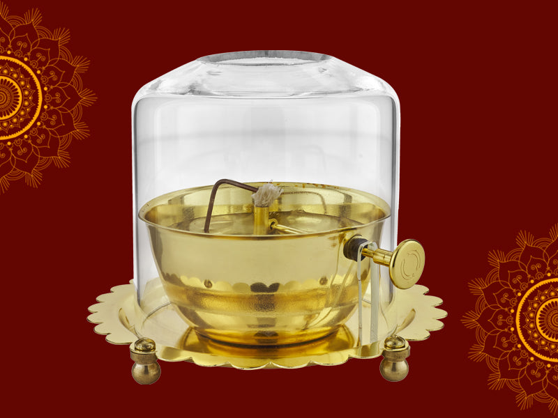 अखंड ज्योत दिया (Akhand Jyot Diya) - with Wick lifting mechanism