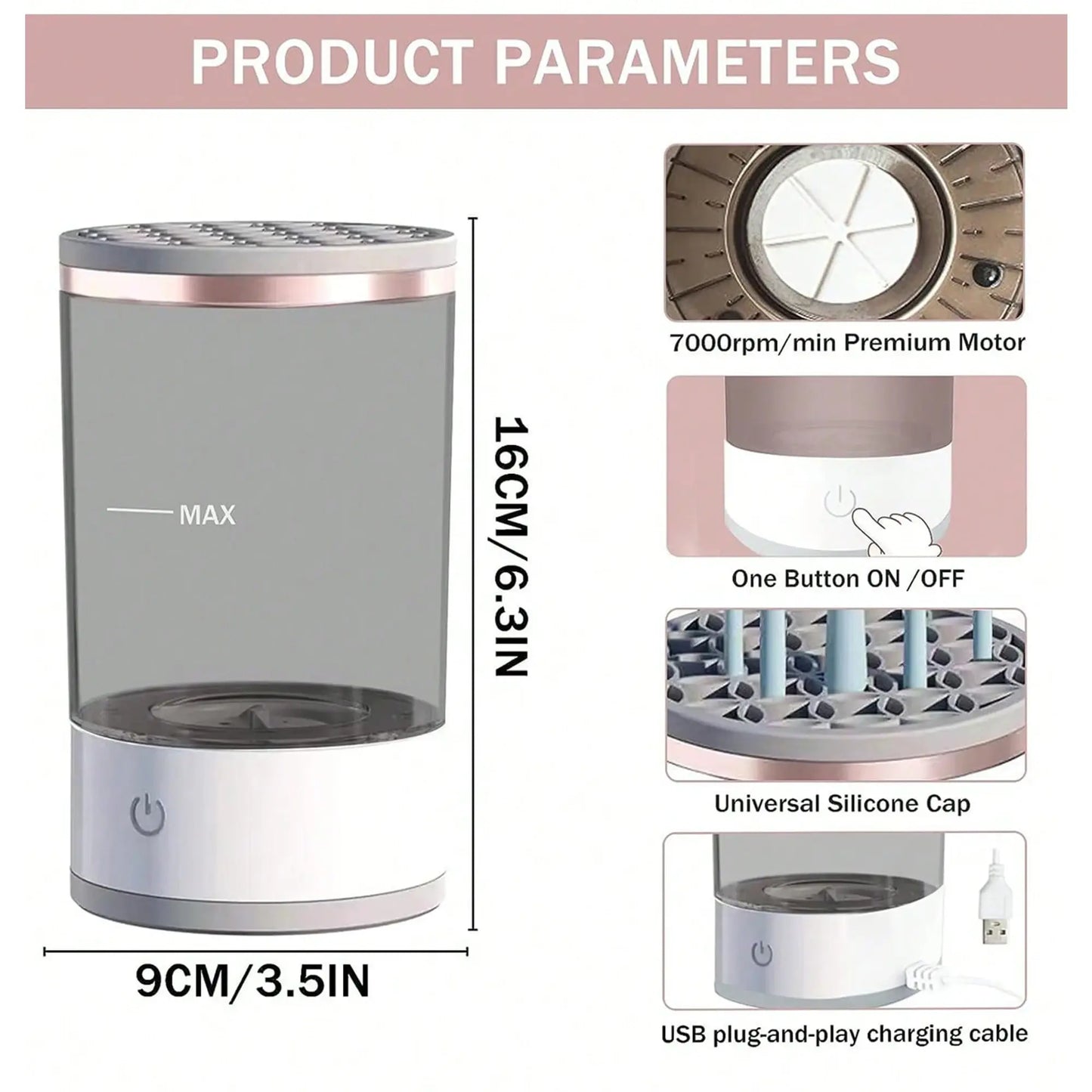 3-in-1 Smart Automatic Electric Makeup Brush Cleaner