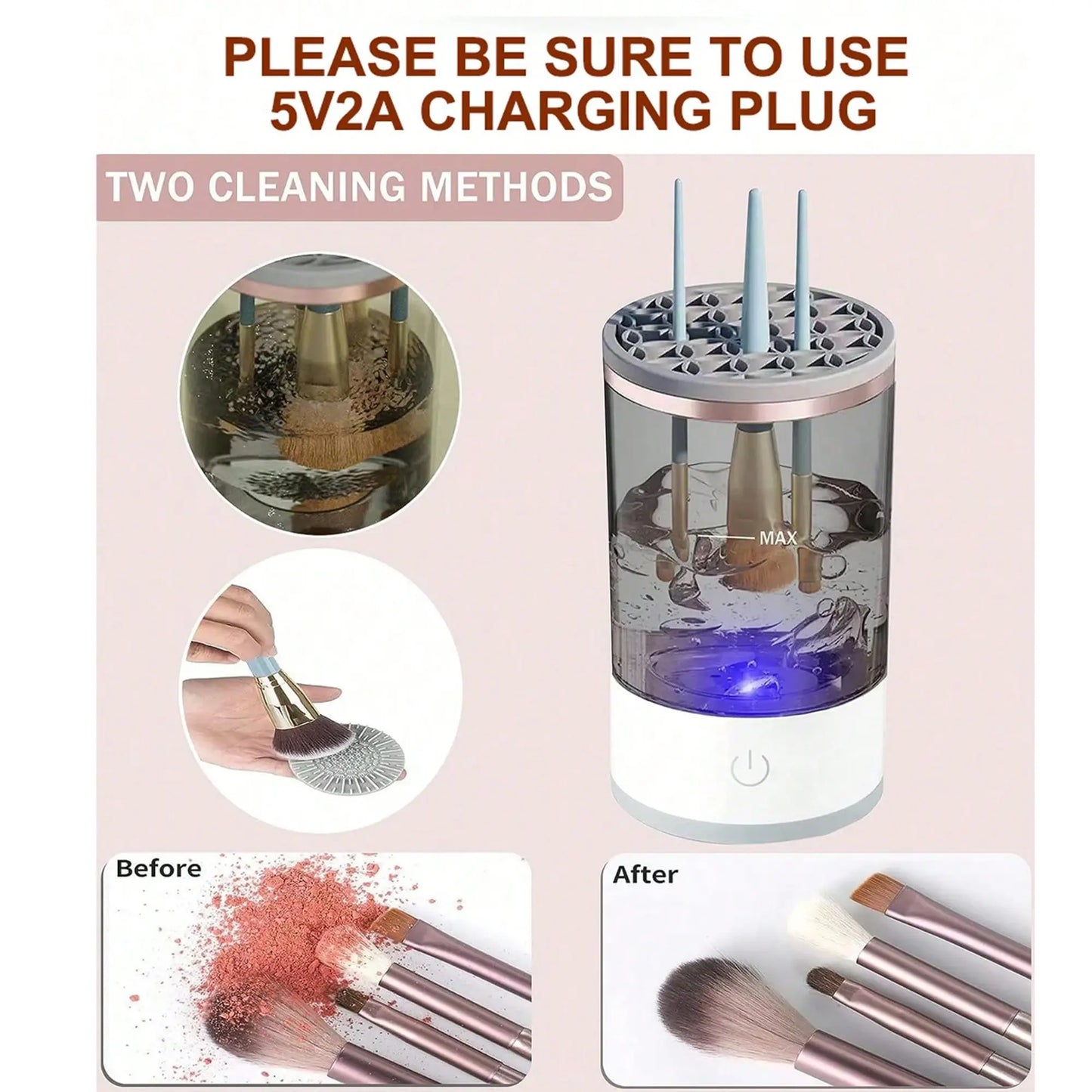 3-in-1 Smart Automatic Electric Makeup Brush Cleaner