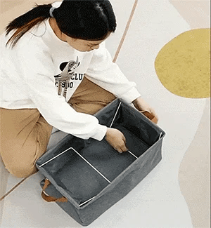 Foldable Cloth Storage Basket (Stainless Steel Frame) (Pack of 2)