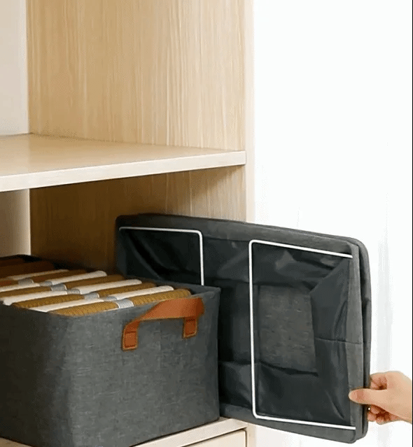Foldable Cloth Storage Basket (Stainless Steel Frame) (Pack of 2)