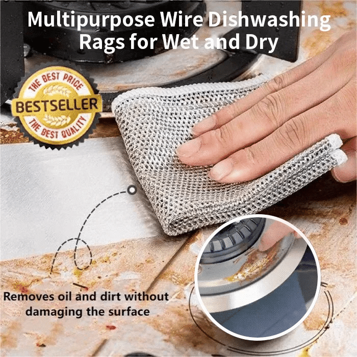 Multipurpose Non-Scratch Dish washing Cloths Pack of 10 (5 ખરીદો 5 મફત મેળવો)