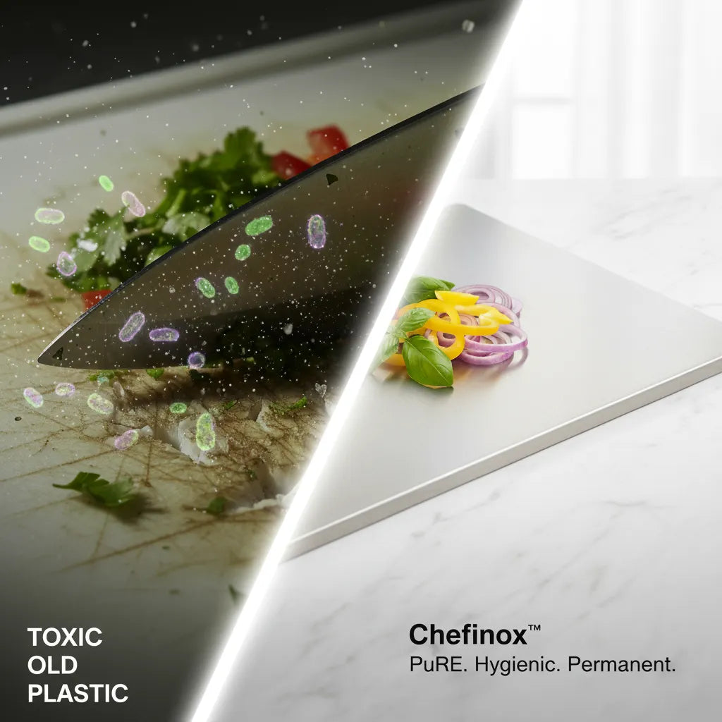 Chefinox™ Anti-Bacterial Stainless Steel Cutting Board (35x31cm) - 50% Off Today Only!