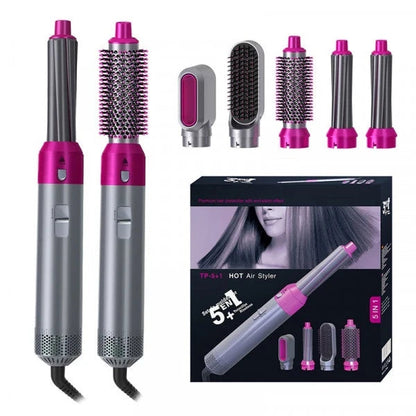 Muti-Functional 5 IN 1 Hair Styling Tool Detachable Hot Air Brush Hair Dryer with Comb