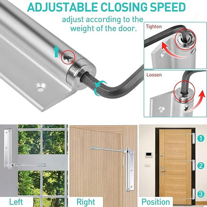 Automatic Hydraulic Door Closer Heavy Duty Adjustable Spring Door Closer