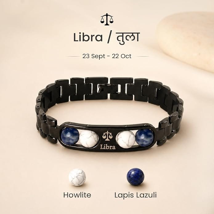 Zodiac Metal Bracelet With Crystal Beads for Men & Women