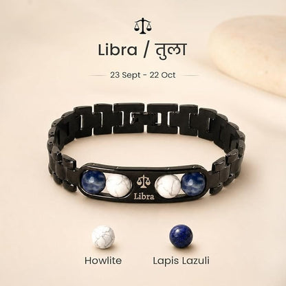 Zodiac Metal Bracelet With Crystal Beads for Men & Women