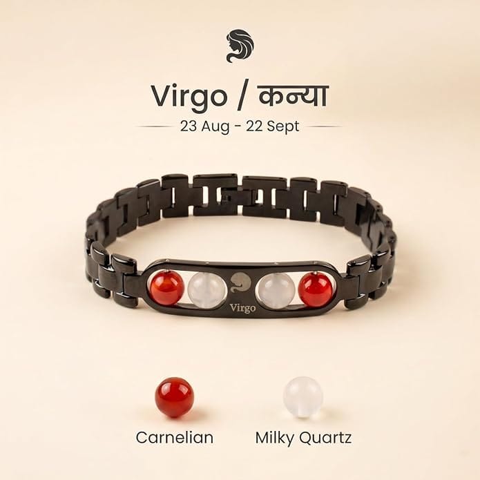 Zodiac Metal Bracelet With Crystal Beads for Men & Women
