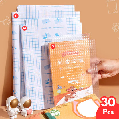 Transparent Adhesive Books Protectors (Pack of 30 - 3 Different Size)