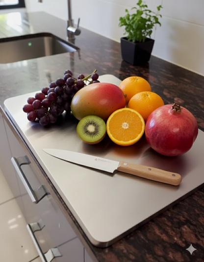 Chefinox™ Anti-Bacterial Stainless Steel Cutting Board (35x31cm) - 50% Off Today Only!
