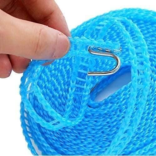 Rope-Nylon Clothesline Rope Windproof with Hooks Pack of 2 (5M)