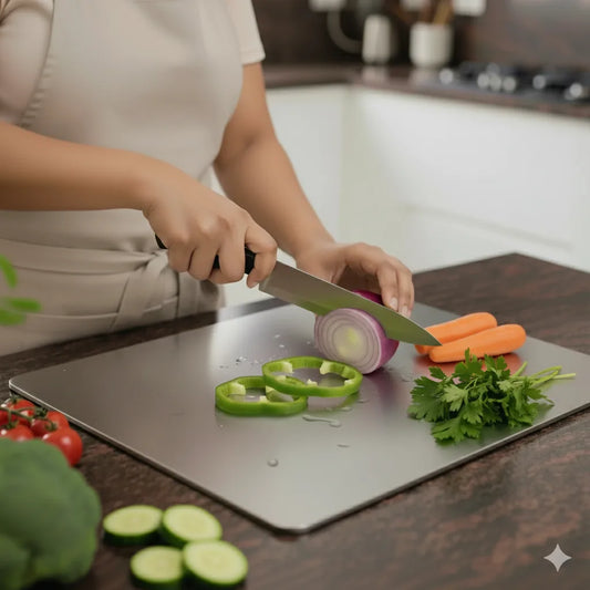 Chefinox™ Anti-Bacterial Stainless Steel Cutting Board (35x31cm) - 50% Off Today Only!