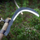 BladeMax™ Manual Grass and Weed Cutter – Silver Manganese Steel Curved Blade with Adjustable Handle Clamp (20cm