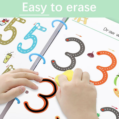 Reusable Magic Tracing Workbook for Kids – 64 Pages Learning Kit with Erasable Pens & Duster