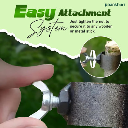 BladeMax™ Manual Grass and Weed Cutter – Silver Manganese Steel Curved Blade with Adjustable Handle Clamp (20cm