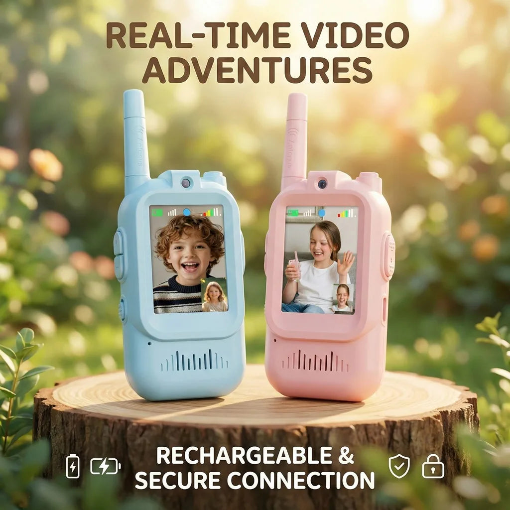 Fabby™ Kids Video Walkie Talkies | Rechargeable & No Wi-Fi Needed (Pack of 2)