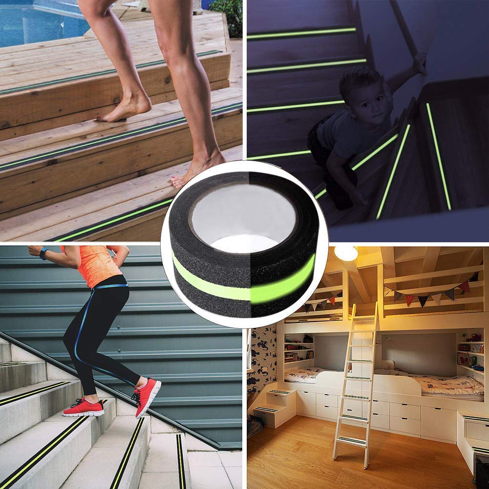 Glow-in-the-Dark Anti-Slip Tape for Stairs & Slippery Surfaces – Heavy-Duty Self-Adhesive Safety Grip Strip (Indoor & Outdoor Use) (5 Mtr)