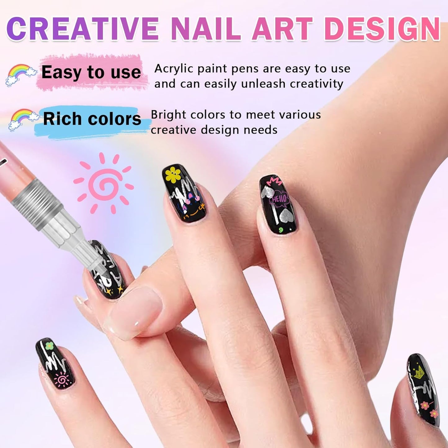 The Magic Nail Art Pens (12 Colors) | Flawless DIY Designs In Seconds