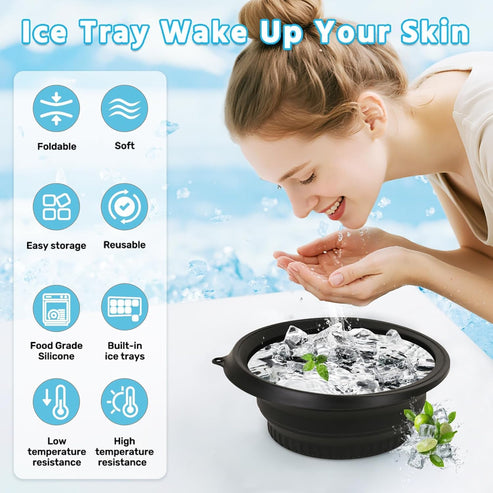 Foldable Ice Face Bowl with Built-In Ice Mold