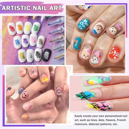 The Magic Nail Art Pens (12 Colors) | Flawless DIY Designs In Seconds