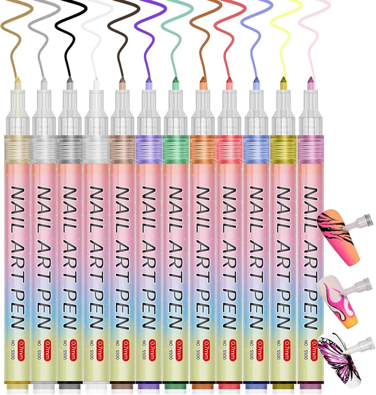 The Magic Nail Art Pens (12 Colors) | Flawless DIY Designs In Seconds