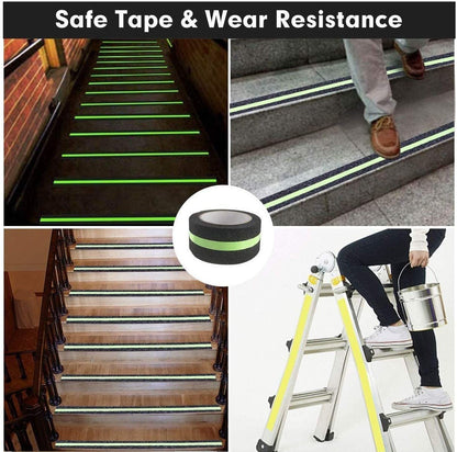 Glow-in-the-Dark Anti-Slip Tape for Stairs & Slippery Surfaces – Heavy-Duty Self-Adhesive Safety Grip Strip (Indoor & Outdoor Use) (5 Mtr)