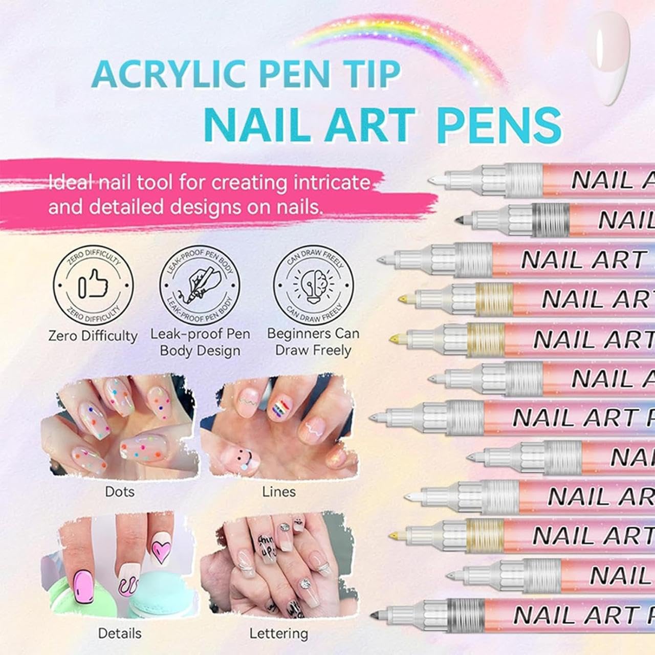 The Magic Nail Art Pens (12 Colors) | Flawless DIY Designs In Seconds