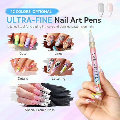The Magic Nail Art Pens (12 Colors) | Flawless DIY Designs In Seconds