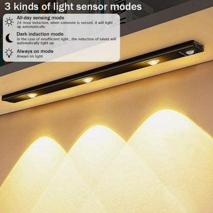 LED PIR Motion Sensor Cabinet Light – USB Rechargeable, Wireless Under-Cabinet Lighting
