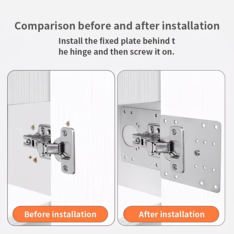 Heavy Duty Hinge Repair Plate with Screws for Cabinet Door & Wardrobe - Buy 1 Get 1 Free