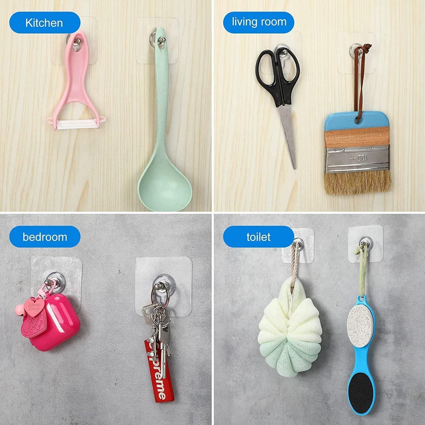 Sturdy Wall Mount Screw Hooks (Pack of 10) – Ideal for Kitchen, Bathroom & More