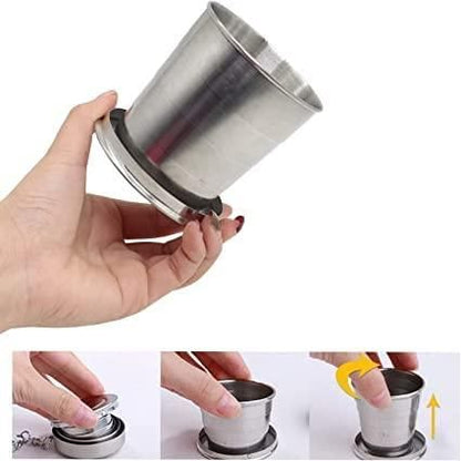 Stainless Steel Portable Travel Folding Mug, 75Ml