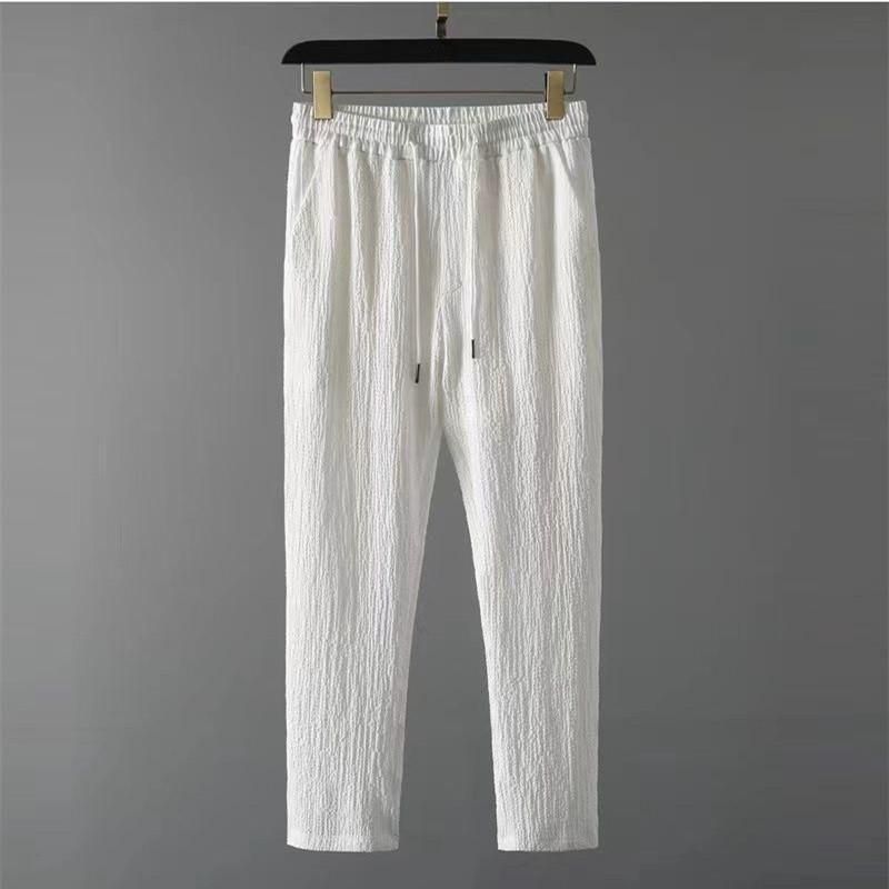 Men's Crinkled Co-Ord Set White - 50% Off For Today Only!